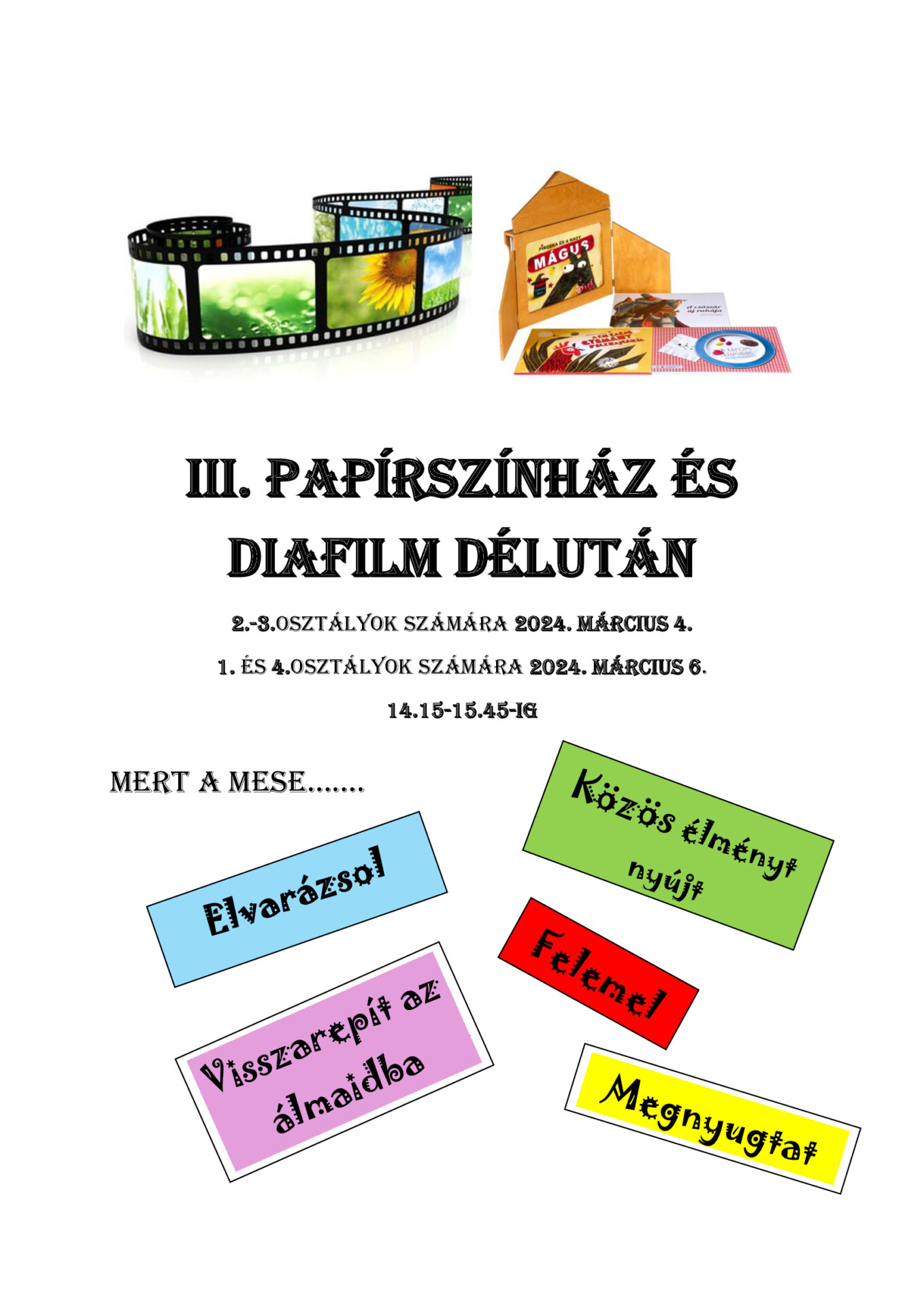 Papírszínház és diafilm délután