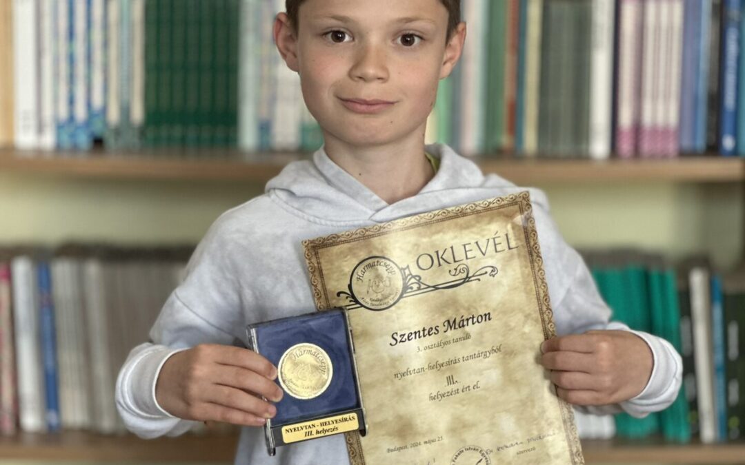 Országos 3.hely: Harmatcsepp nyelvtan-helyesírás tanulmányi verseny