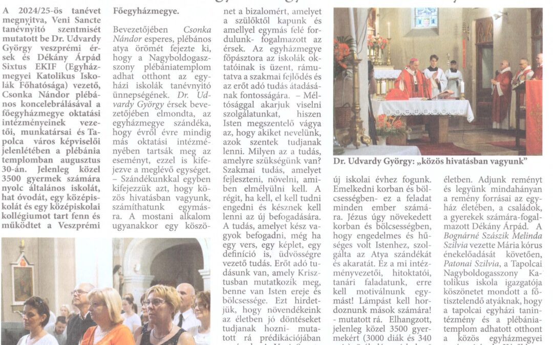 Főegyházmegyei Veni Sancte