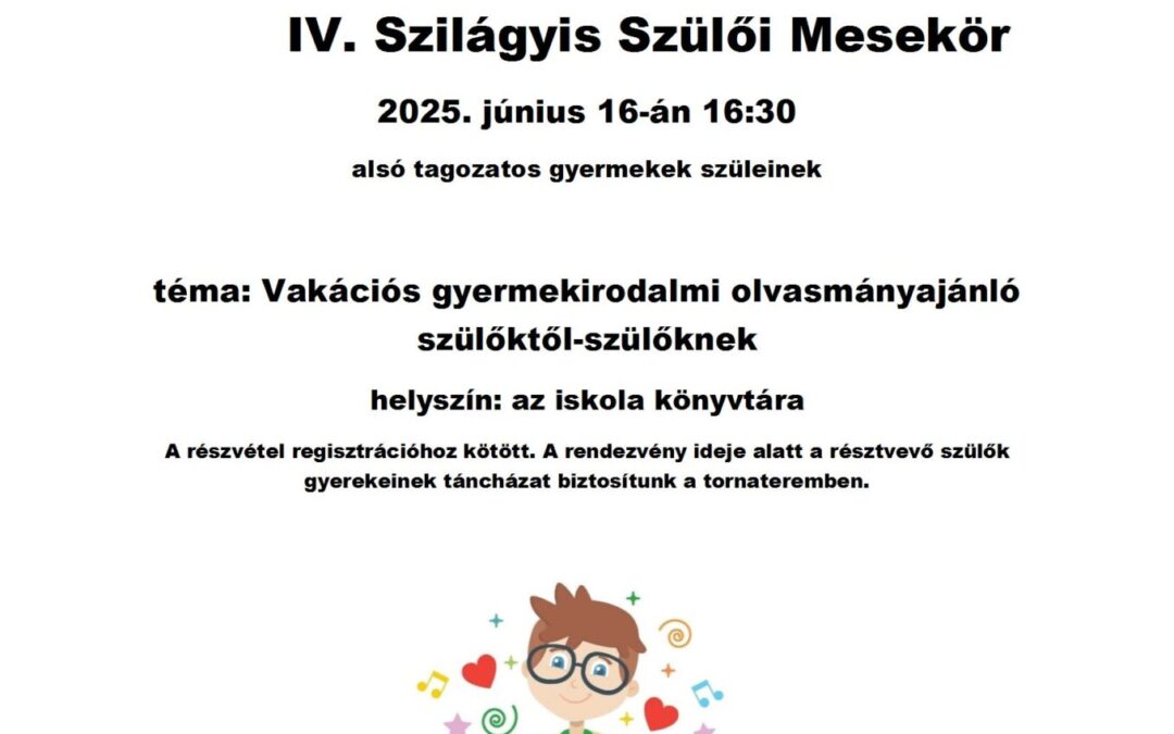 Szülői Mesekör – időpontfoglaló