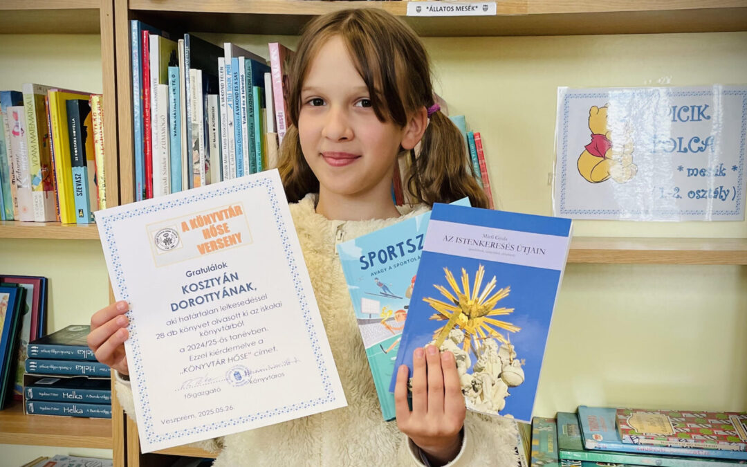 Újabb könyvfaló bajnokot avattunk: a „Könyvtár hőse” verseny eredményhirdetése