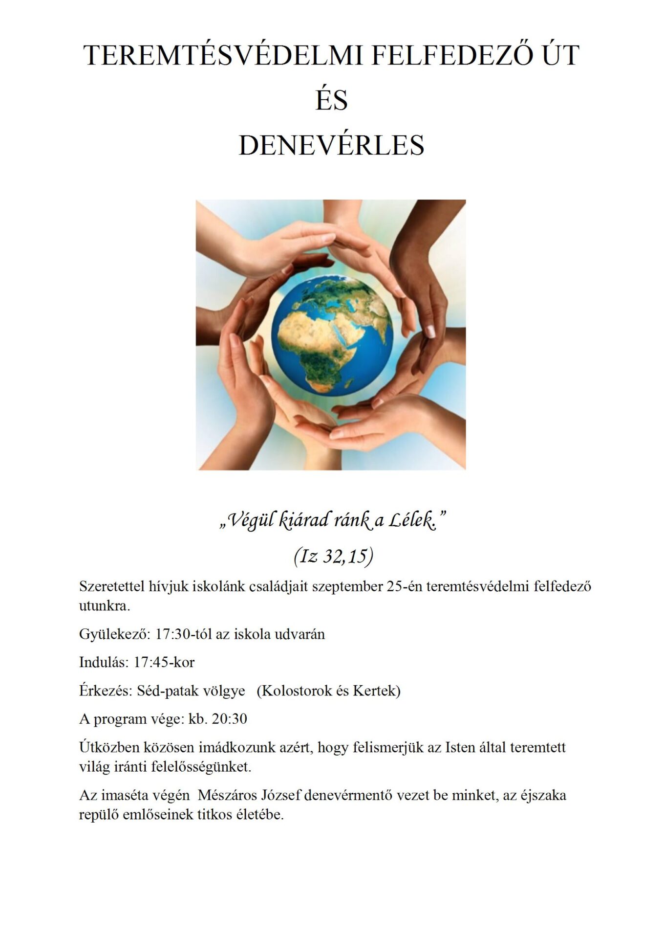 Teremtésvédelmi keresztút és denevérles