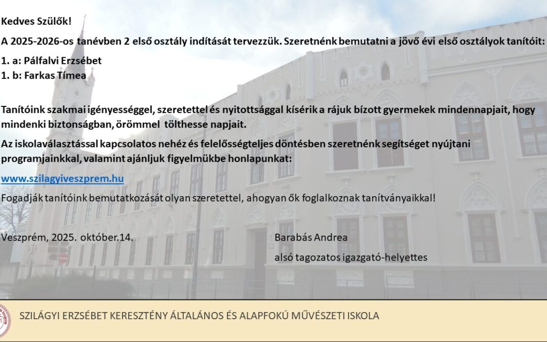 Bemutatkoznak a jövő évi elsős tanítóink