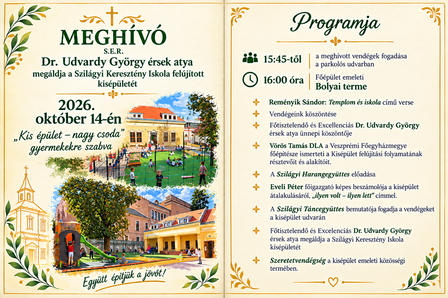 Meghívó kisépületünk megáldására