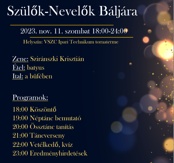 Meghívó a Szülők-Nevelők Báljára